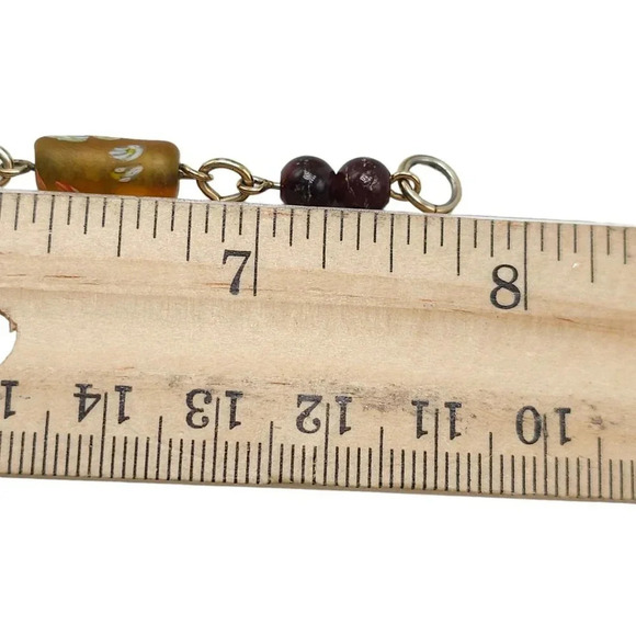 Sarah Coventry Brown Beaded Station Link Bangle Bracelet Gold Tone Vintage - Picture 6 of 6